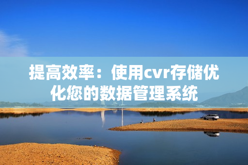 提高效率：使用cvr存儲優化您的數據管理系統