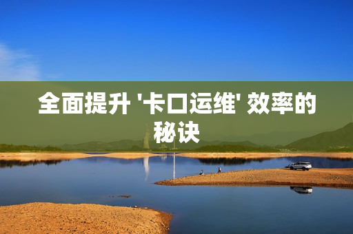 全面提升 '卡口運維' 效率的秘訣