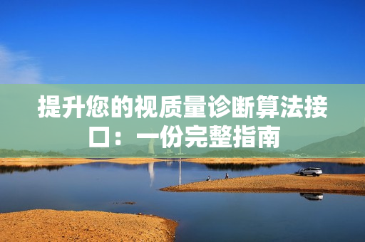 提升您的視質(zhì)量診斷算法接口：一份完整指南